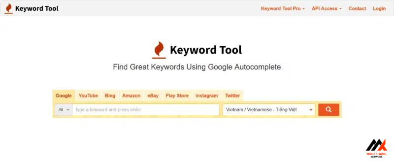 công cụ nghiên cứu từ khóa hiệu quả trên KeywordTool.io